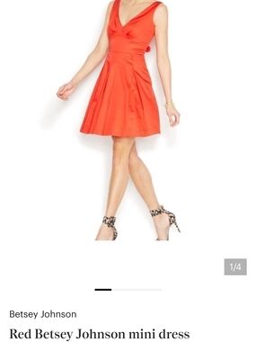Betsey Johnson Red Fit-and-Flare Mini Dress Size 8